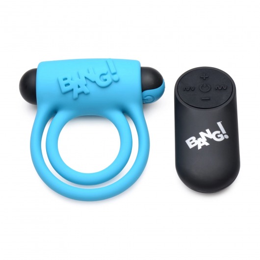 Голубое эрекционное виброкольцо 28X Remote Control Vibrating Cock Ring   Bullet - XR Brands - в Смоленске купить с доставкой
