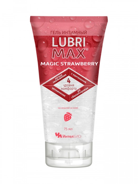 Интимный гель-смазка на водной основе Lubrimax Magic Strawberry - 75 мл. - ИнтелБИО - купить с доставкой в Смоленске