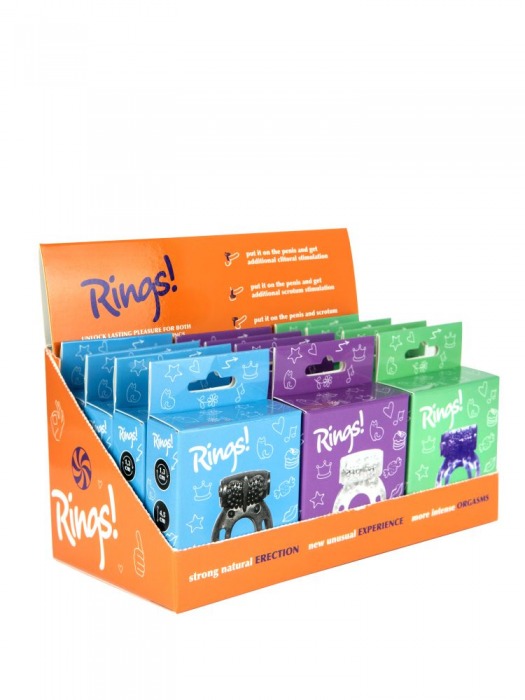Бокс из 12 эрекционных колец Axle-pin - Lola Games - в Смоленске купить с доставкой