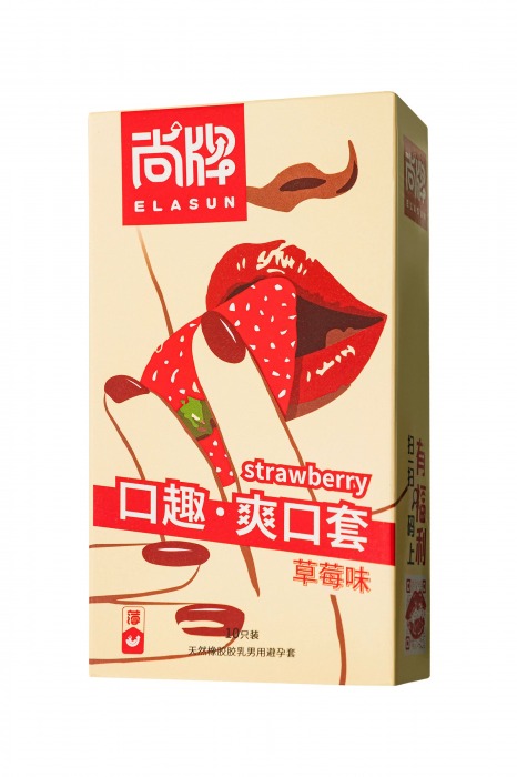 Презервативы Elasun Strawberry с аромато клубники - 10 шт. - Elasun - купить с доставкой в Смоленске