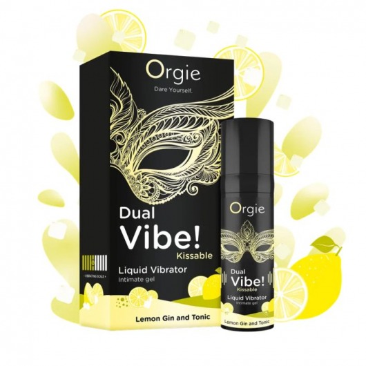 Съедобный жидкий вибратор Dual Vibe! со вкусом лимонного джина с тоником - 15 мл. - ORGIE - купить с доставкой в Смоленске