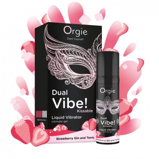 Съедобный жидкий вибратор Dual Vibe! со вкусом клубничного джина с тоником - 15 мл. - ORGIE - купить с доставкой в Смоленске