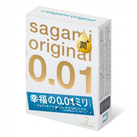 Увлажнённые презервативы Sagami Original 0.01 Extra Lub - 2 шт. - Sagami - купить с доставкой в Смоленске
