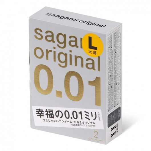 Презервативы Sagami Original 0.01 L-size увеличенного размера - 2 шт. - Sagami - купить с доставкой в Смоленске