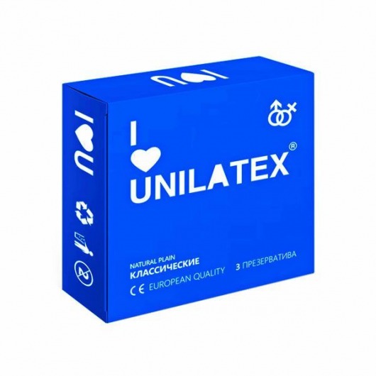 Классические презервативы Unilatex Natural Plain - 3 шт. - Unilatex - купить с доставкой в Смоленске