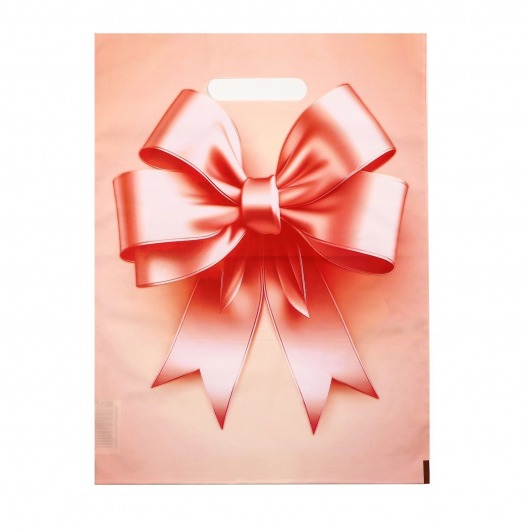 Пакет с принтом в виде банта с вырубной ручкой (30х40 см) - Сима-Ленд - купить с доставкой в Смоленске