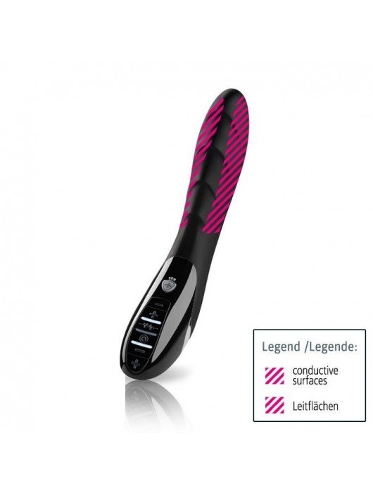 Вибратор с электростимуляцией Sizzling Simon Black Edition - 27 см. - MyStim - купить с доставкой в Смоленске