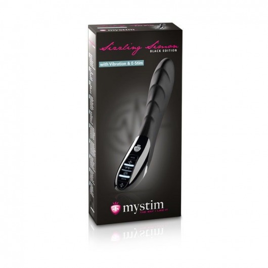 Вибратор с электростимуляцией Sizzling Simon Black Edition - 27 см. - MyStim - купить с доставкой в Смоленске