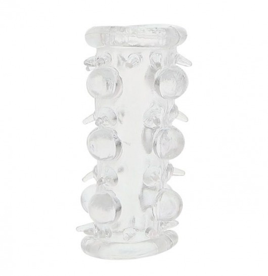 Прозрачная насадка на пенис с шипами и бугорками JELLY JOY LUST CLUSTER CLEAR - Dream Toys - в Смоленске купить с доставкой