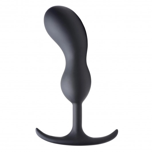 Черный массажер простаты с утяжелителями Premium Silicone Weighted Prostate Plug Large - 18,8 см. - XR Brands - в Смоленске купить с доставкой