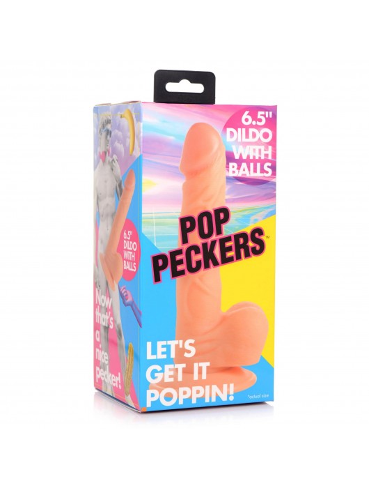 Телесный фаллоимитатор 6.5  Dildo with Balls - 19 см. - XR Brands