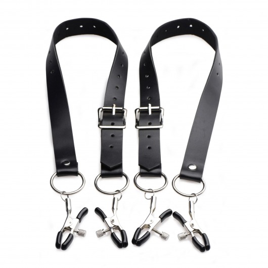 Ремни с зажимами для половых губ Spread Labia Spreader Straps with Clamps - XR Brands - купить с доставкой в Смоленске