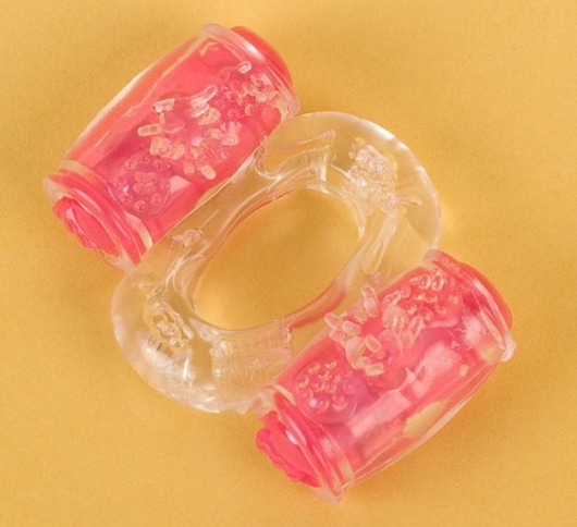 Прозрачное виброкольцо с двумя вибропульками - Toyfa Basic - в Смоленске купить с доставкой