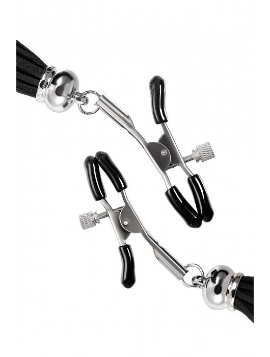 Зажимы на соски «Прищепки» с черными кисточками из замши - Pecado - купить с доставкой в Смоленске