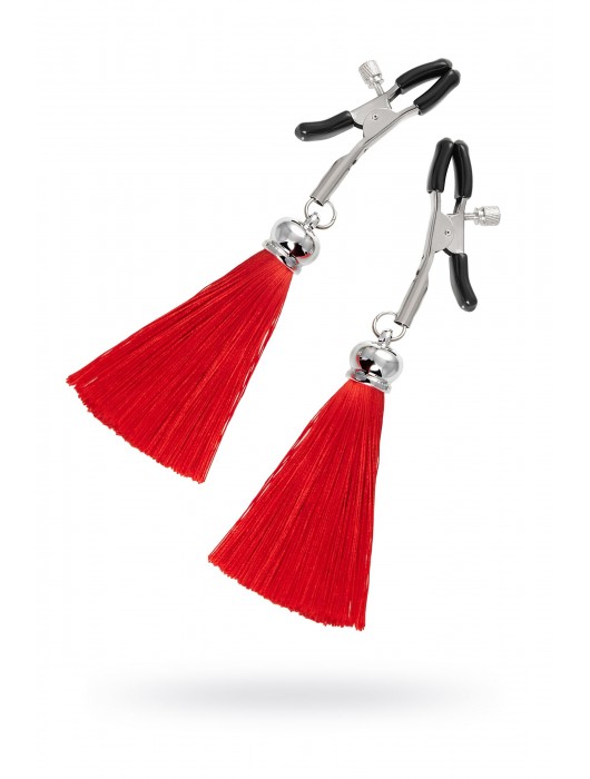 Зажимы на соски «Прищепки» с красными кисточками из шелка - Pecado - купить с доставкой в Смоленске