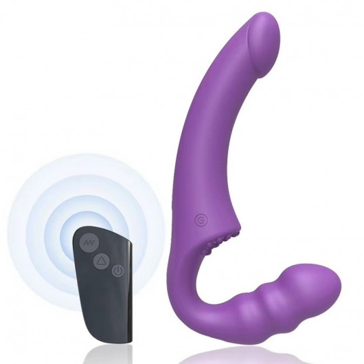 Фиолетовый безремневой страпон Straples Strap-On Dildo - Erokay - купить с доставкой в Смоленске