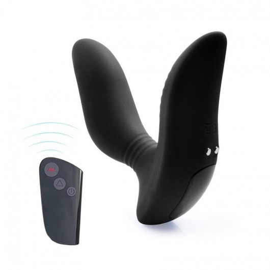 Черный вибромассажер простаты 3,5’’ Remote Control Curve P-spot Massager - 12 см. - Erokay - в Смоленске купить с доставкой