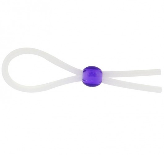 Прозрачное лассо с фиолетовой бусиной SILICONE COCK RING WITH BEAD LAVENDER - NMC - в Смоленске купить с доставкой