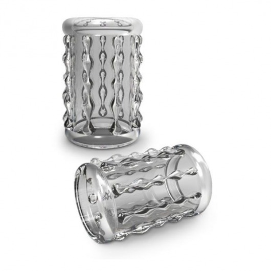 Прозрачная насадка с бороздками STAY HARD COCK SLEEVE 04 CLEAR - Blush Novelties - в Смоленске купить с доставкой