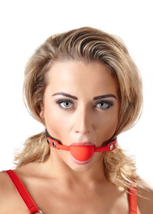 Силиконовый кляп-шар на чёрных ремешках Red Gag silicone - Orion - купить с доставкой в Смоленске