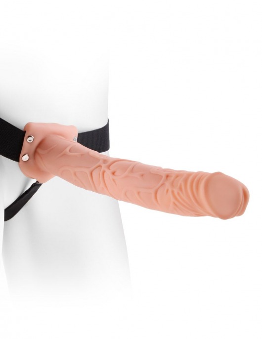Фаллопротез телесного цвета Hollow Strap-On - 29 см. - Pipedream - купить с доставкой в Смоленске