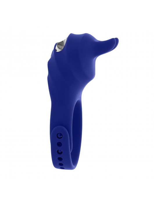 Синее эрекционное виброкольцо с клиторальной подушечкой и пультом ДУ Adjustable Fun Ring - Zero Tolerance - в Смоленске купить с доставкой