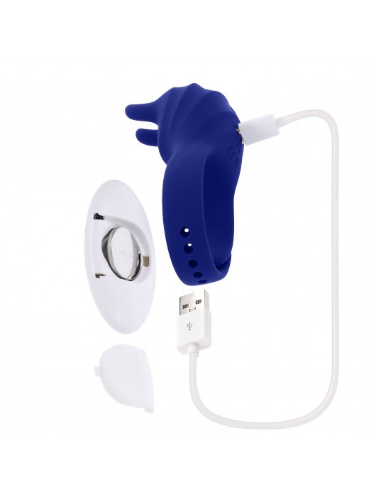 Синее эрекционное виброкольцо с клиторальной подушечкой и пультом ДУ Adjustable Fun Ring - Zero Tolerance - в Смоленске купить с доставкой