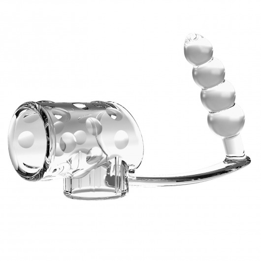 Прозрачная насадка на пенис и мошонку с анальным стимулятором Rilley - Baile - в Смоленске купить с доставкой