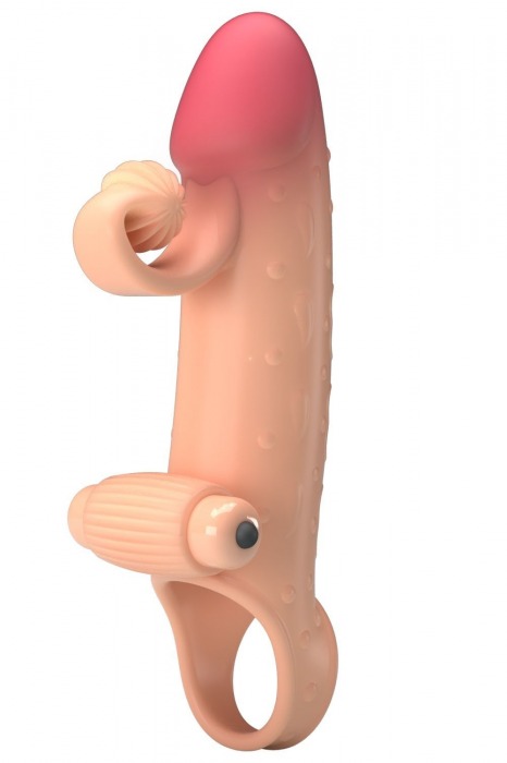 Телесная вибронасадка на пенис с подхватом мошонки - 20 см. - Baile - в Смоленске купить с доставкой