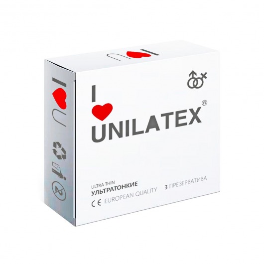 Ультратонкие презервативы Unilatex Ultra Thin - 3 шт. - Unilatex - купить с доставкой в Смоленске