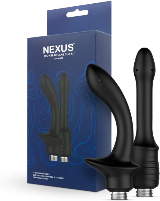 Набор из 2 насадок для анального душа Shower Douche Duo Kit Beginner - Nexus Range - купить с доставкой в Смоленске