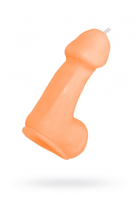 Оранжевая свеча в форме пениса - 47 гр. - Pecado - купить с доставкой в Смоленске