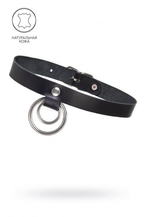 Черный чокер-ошейник с кольцом в кольце - Pecado - купить с доставкой в Смоленске