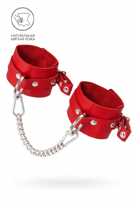 Красные мягкие кожаные оковы с люверсами - Pecado - купить с доставкой в Смоленске
