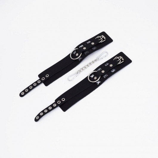 Черные кожаные оковы Sex - Crazy Handmade - купить с доставкой в Смоленске