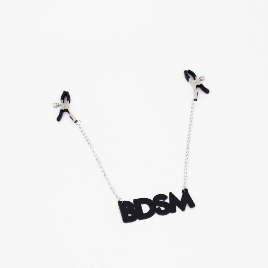 Зажимы на соски с кожаной подвеской BDSM - Crazy Handmade - купить с доставкой в Смоленске