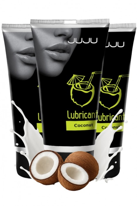 Набор из 3 съедобных лубрикантов JUJU со вкусом кокоса - JuJu - купить с доставкой в Смоленске