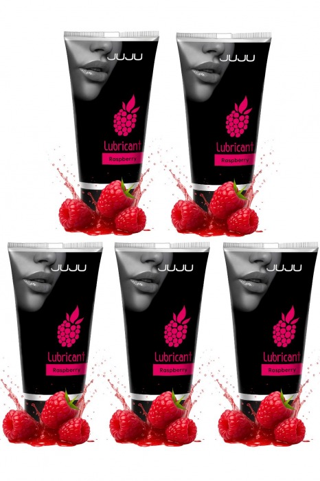 Набор из 5 съедобных лубрикантов JUJU со вкусом малины - JuJu - купить с доставкой в Смоленске