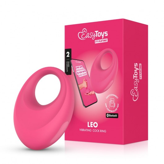 Розовое интерактивное эрекционное виброкольцо Leo - Easy toys - в Смоленске купить с доставкой