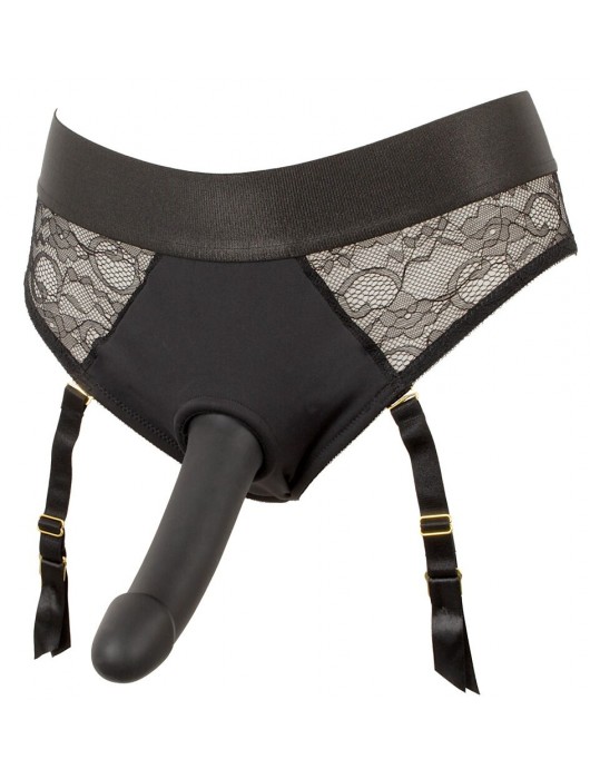 Черный женский страпон Strap-on Set: трусики и насадка - Orion - купить с доставкой в Смоленске