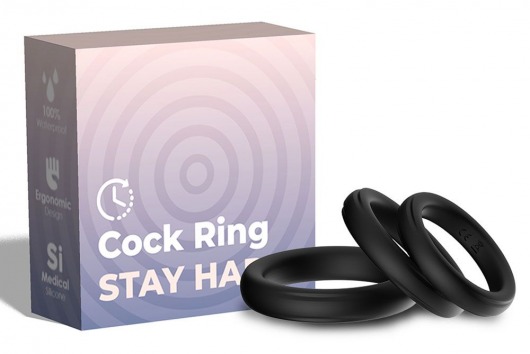 Набор из 3 черных эрекционных колец Stay Hard - Boys of Toys - в Смоленске купить с доставкой
