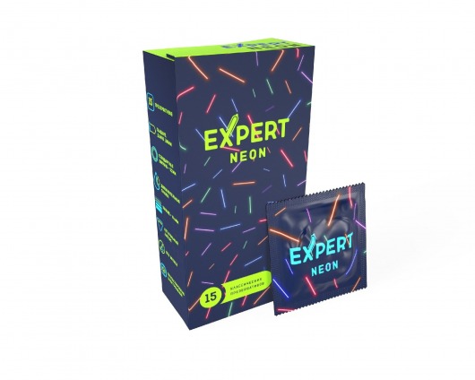 Светящиеся в темноте презервативы Expert Neon - 15 шт. - Expert - купить с доставкой в Смоленске