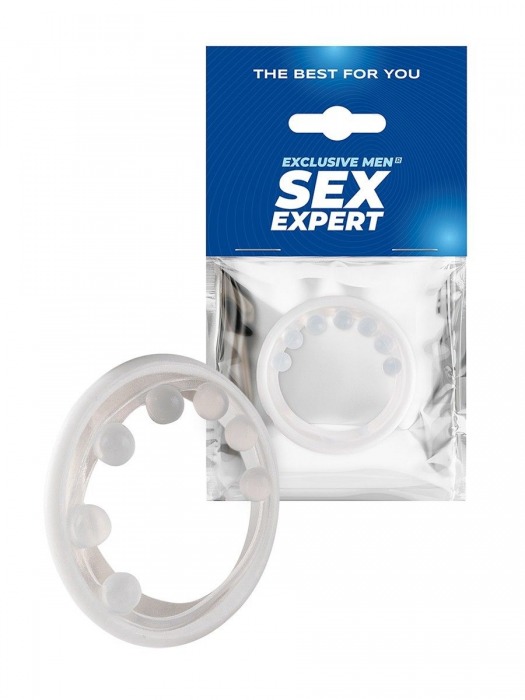 Эрекционное кольцо с мягкой стимулирующей насадкой - Sex Expert - в Смоленске купить с доставкой