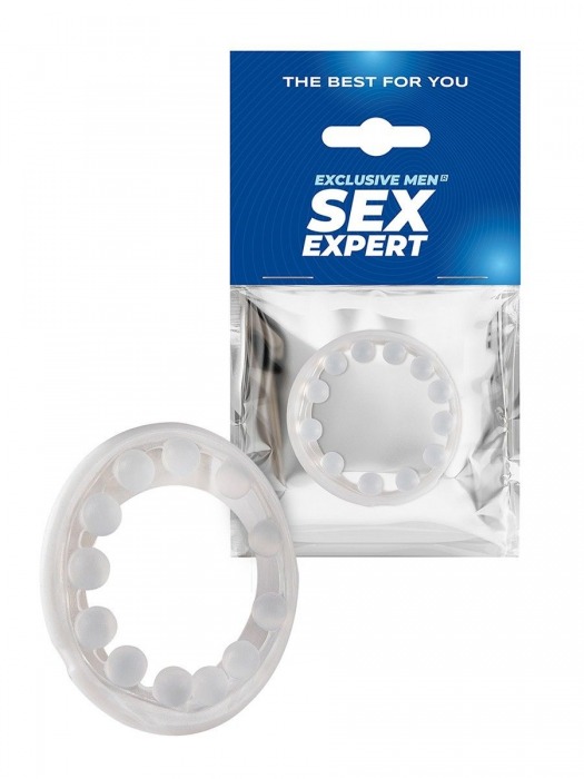 Эрекционное кольцо со стимулирующими шариками на поверхности - Sex Expert - в Смоленске купить с доставкой