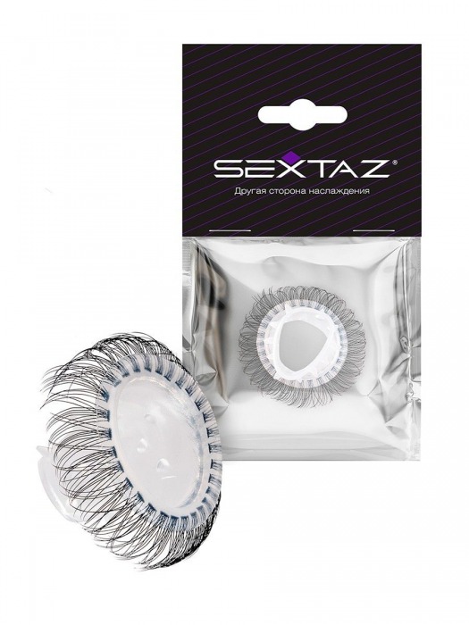 Эластичное эрекционное кольцо с длинными черными «ресничками» - Sextaz - в Смоленске купить с доставкой