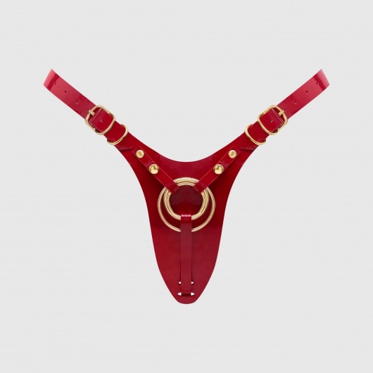 Красный пояс для фиксации насадок Strap-On-Me Leatherette Harness Fabulous - Strap-on-me - купить с доставкой в Смоленске