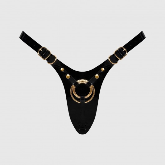 Черный пояс для фиксации насадок Strap-On-Me Leatherette Harness Fabulous - Strap-on-me - купить с доставкой в Смоленске