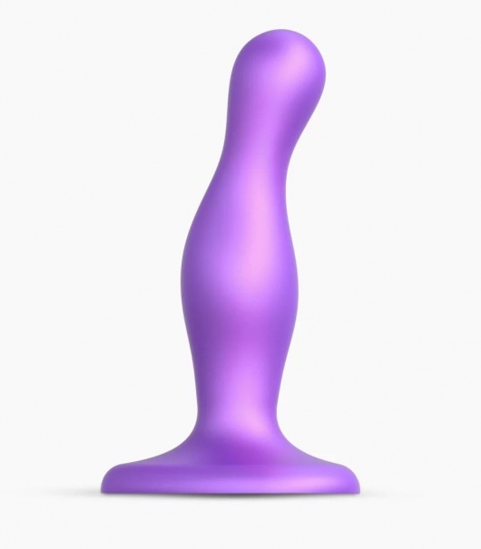Фиолетовая насадка Strap-On-Me Dildo Plug Curvy size S - Strap-on-me - купить с доставкой в Смоленске