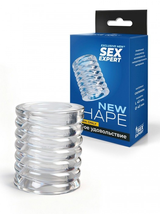 Прозрачная сквозная насадка на пенис с ребрышками - Sex Expert - в Смоленске купить с доставкой