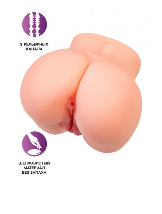 Реалистичный мастурбатор в форме попки с двумя любовными входами - No Name - в Смоленске купить с доставкой
